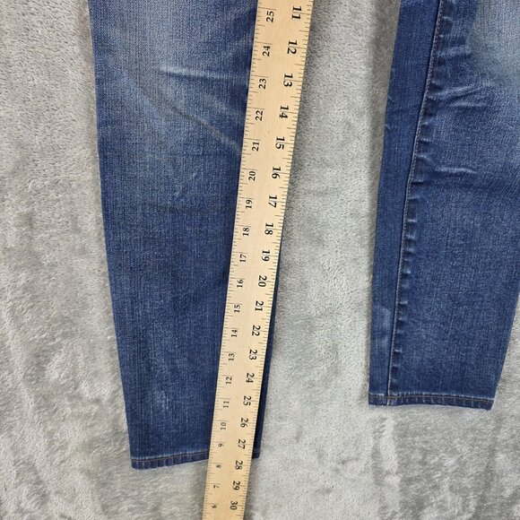 Madewell Skinny Skinny Jeans Womens 27 Blue Stretch Distressed Denim Mid Rise - Picture 4 of 12
